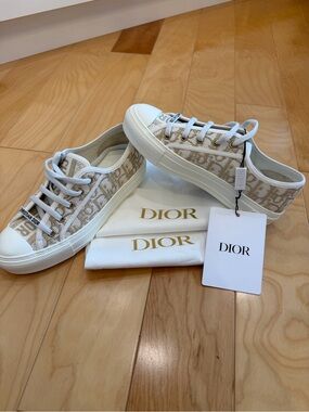 NEW Dior Canvas Gold Oblique sneaker